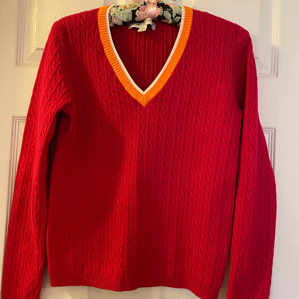 Tommy Hilfiger Red Cable Knit Sweater